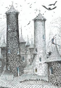 page9, O Castelo na Floresta de Findhorn, 2006, (tinta no papel) de Vincent Alexander Booth