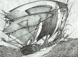 criadores de tempestades Sea of Azov, 2017, (Tinta no papel) de Vincent Alexander Booth