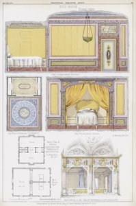 Quartos em Florença, a casa do Cônsul Inglês em Agrigentum, e a Casa Borromeo, Lago Maggiore, Itália (cor litho)