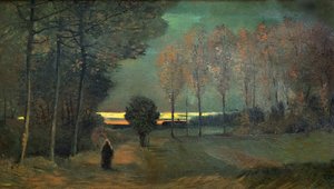 Paisagem de outono à noite, 1884. de Vincent van Gogh
