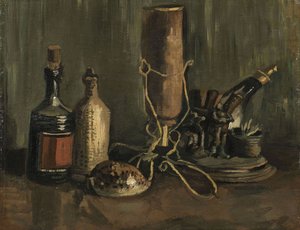 Natureza morta com garrafas e conchas, 1884. de Vincent van Gogh