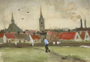 Vista de Haia com Nieuwe Kerk, 1882. de Vincent van Gogh