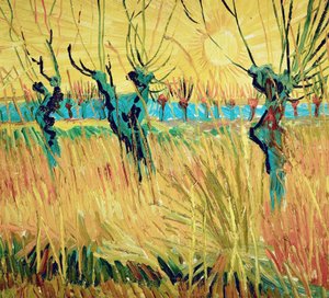 Salgueiros ao pôr do sol, 1888. de Vincent van Gogh