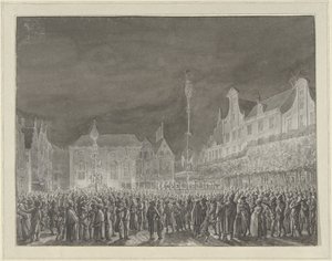 Celebração da Proclamação da Aliança com a França na Grote Markt em Haarlem, 1795