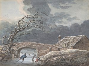 Winter Landscape with Skaters on a Frozen Canal, n.d..