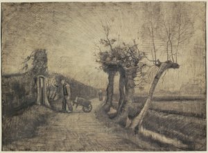 Estrada atrás do Parsonage Garden em Nuenen de Vincent van Gogh (signed by artist)