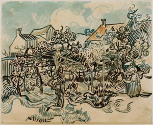 Vinhedo velho com camponesa de Vincent van Gogh