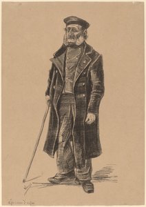 Morador do asilo, de pé de Vincent van Gogh