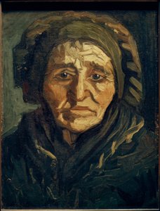 Esposa do agricultor: Mulher velha com um capuz escuro de Vincent van Gogh