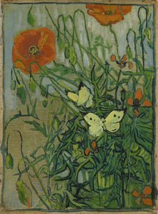 Borboletas e papoilas de Vincent van Gogh