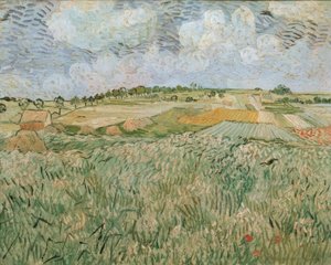 A planície em Auvers com nuvens de chuva de Vincent van Gogh