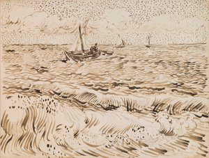 Barcos de pesca em Saintes-Maries-de-la-Mer de Vincent van Gogh