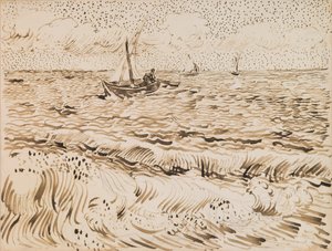 Barcos de pesca em Saintes-Maries-de-la-Mer de Vincent van Gogh