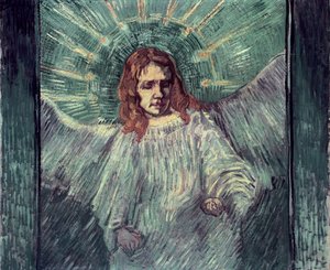 Cabeça de um anjo, depois de Rembrandt, 1889 de Vincent van Gogh