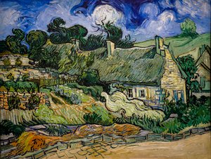 Casa com Tecto de Palha em Cordeville de Vincent van Gogh
