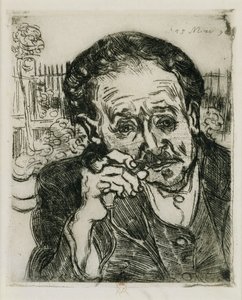 Homem com um cachimbo: Retrato do Doutor Gachet, 1890 de Vincent van Gogh