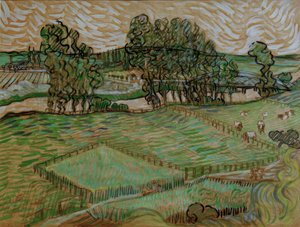 Paisagem com ponte sobre o Oise de Vincent van Gogh