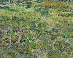 Grama alta com borboletas. 1890 de Vincent van Gogh