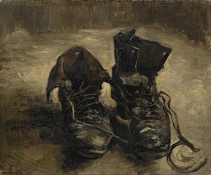 "The Black Boots" ou "The Old Shoes" Pintura de Vincent van Gogh (1853-1890). 1886. Museu Vincent Van Gogh. Amesterdão. de Vincent van Gogh