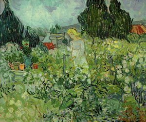 Mlle. Gachet no seu jardim em Auvers-sur-Oise ... (óleo sobre tela) de Vincent van Gogh