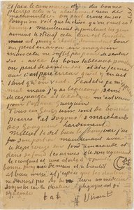 Página de uma carta de Vincent a seu irmão Theo, executada em Arles, 1888 de Vincent van Gogh