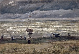 Mar em Scheveningen par Gogh, Vincent, van (1853-1890). Óleo sobre tela, tamanho : 34,5x61 de Vincent van Gogh