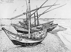 Veleiros em Saintes-Maries de Vincent van Gogh
