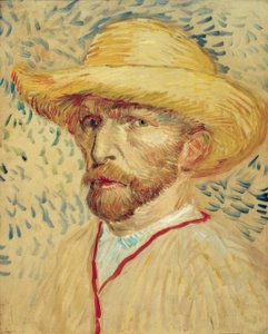 Auto-retrato com chapéu de palha e bata de Vincent van Gogh