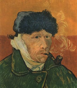 Auto-retrato com orelha e tubo enfaixados, fevereiro de 1889, 1947. de Vincent van Gogh