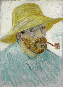 Auto-retrato com Chapéu de Palha e Cachimbo par Gogh, Vincent, van (1853-1890). Óleo sobre tela, tamanho : 41,9x30,1 de Vincent van Gogh