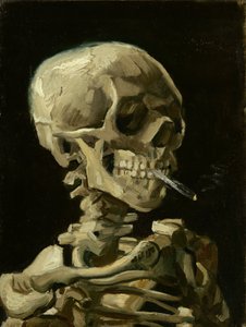 Crânio de um Esqueleto com Cigarro Ardente, c.1886 (óleo sobre tela) de Vincent van Gogh