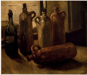 Natureza Morta. Garrafas.(Óleo sobre tela de Vincent van Gogh