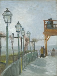 Terraço e deck de observação no Moulin de Blute-Fin, Montmartre, início de 1887 de Vincent van Gogh