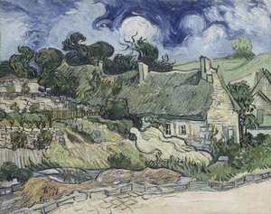Casas de colmo em Cordeville, 1890 de Vincent van Gogh