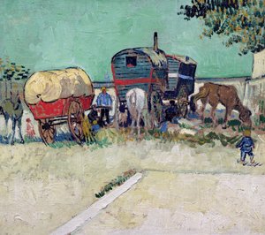 As caravanas, acampamento cigano perto de Arles de Vincent van Gogh