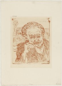 O Homem do Cachimbo (Retrato do Dr. Paul Gachet), c.1890-1909 (água-forte sobre papel) de Vincent van Gogh