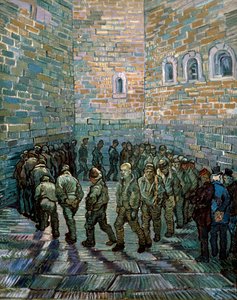 Pátio da prisão, 1890. de Vincent van Gogh