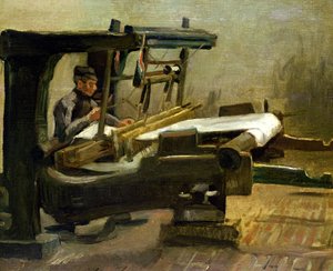 Tecelão no tear, virado para a direita, 1884 de Vincent van Gogh