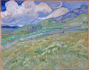 Campo de trigo e montanhas de Vincent van Gogh