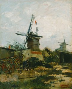 Moinhos de vento em Montmartre de Vincent van Gogh