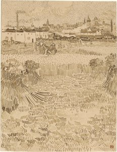 Arles. Vista dos campos de trigo (1888) de Vincent van Gogh