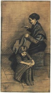 Sien, -Sitting-on-a-Basket, -com-menina F1072 Vincent van Gogh de Vincent van Gogh