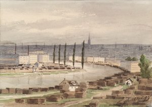 O Canal do Danúbio em Viena de Vincenz Havlicek