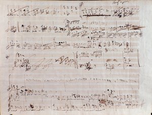 página de partituras para O pirata, ópera de Vincenzo Bellini