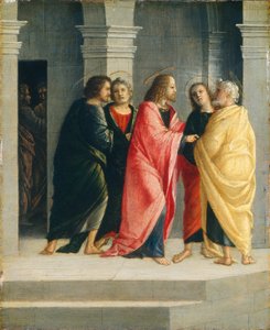 Cristo instruindo Pedro e João a se prepararem para a Páscoa de Vincenzo Civerchio
