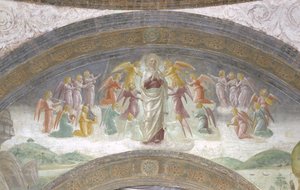 Virgem Maria e os ângulos dos músicos de Vincenzo Foppa