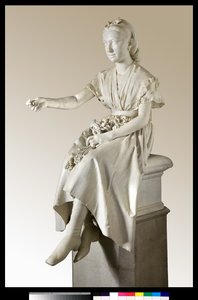 Retrato da Marquesa Virginia Busti Porro quando jovem ou jovem oferecendo uma flor