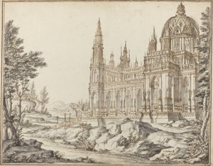 Catedral em uma paisagem de Vincenzo dal Re