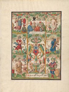Alegoria Clássica com as armas do Ochsenfelder, meados do século XVI. de Virgil Solis