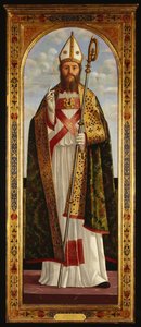 Um bispo Santo Bênção de Vittore Carpaccio